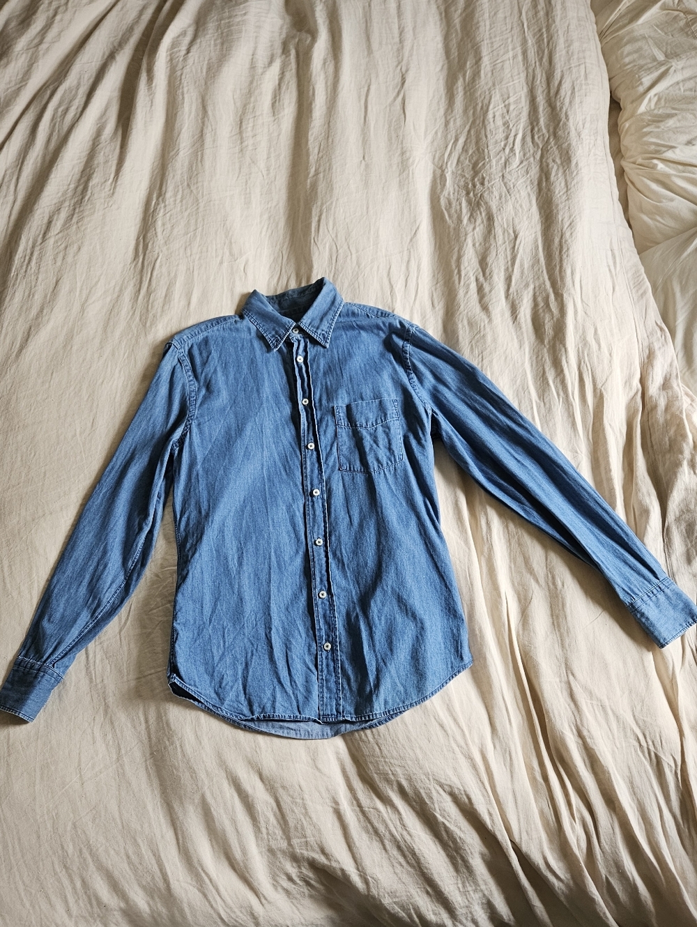 Everlane Light Blue Denim Button-Down Shirt